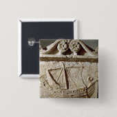 Detail van de Ship Sarcophagus uit Sidon Vierkante Button 5,1 Cm (Voorkant /achterkant)