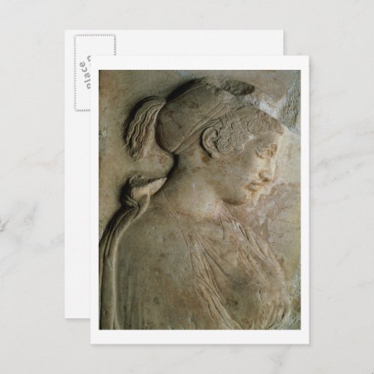 Detail van de stela van Philis, van Thasos, c.5t Briefkaart (Voorkant / Achterkant)