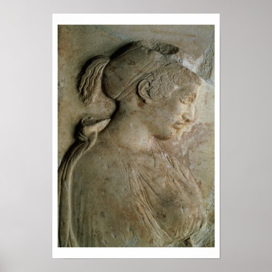 Detail van de stela van Philis, van Thasos, c.5t Poster (Voorkant)