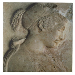 Detail van de stela van Philis, van Thasos, c.5t Tegeltje
