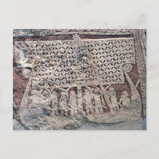 Detail van een afbeelding steen met een Viking Briefkaart (Voorkant)