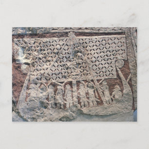 Detail van een afbeelding steen met een Viking Briefkaart