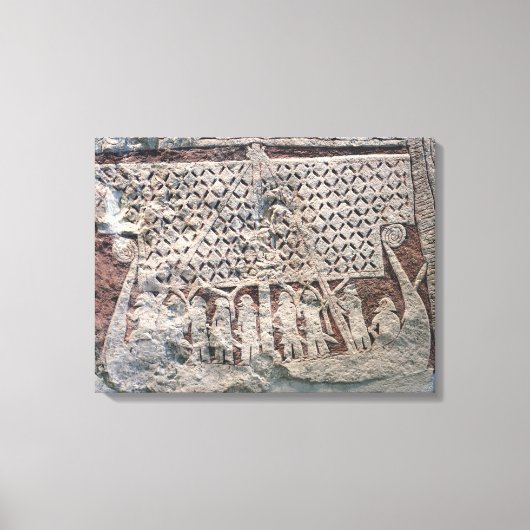 Detail van een afbeelding steen met een Viking Canvas Afdruk (Voorkant)