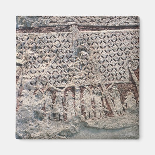 Detail van een afbeelding steen met een Viking Magneet (Voorkant)