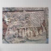 Detail van een afbeelding steen met een Viking Poster (Voorkant)