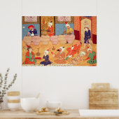 Detail van een banquet met muzikanten poster (Keuken)