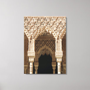 Detail van een galerijboog van het Hof Canvas Afdruk