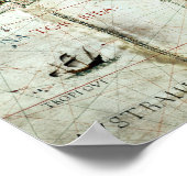 Detail van een kaart van de wereld waarop Afrika t Poster (Hoek)