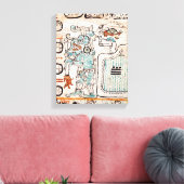 Detail van een Mayaanse codex Canvas Afdruk (Insitu (Woonkamer))