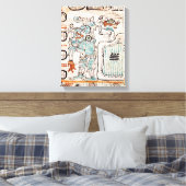 Detail van een Mayaanse codex Canvas Afdruk (Insitu (Slaapkamer))