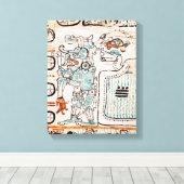 Detail van een Mayaanse codex Canvas Afdruk (Insitu (Houten vloer))