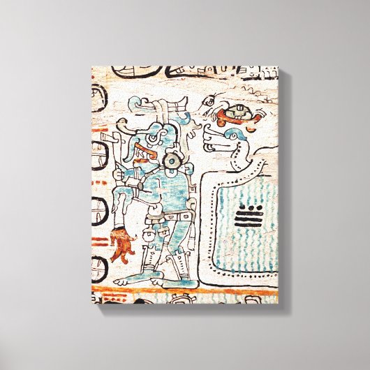 Detail van een Mayaanse codex Canvas Afdruk (Voorkant)