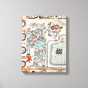 Detail van een Mayaanse codex Canvas Afdruk