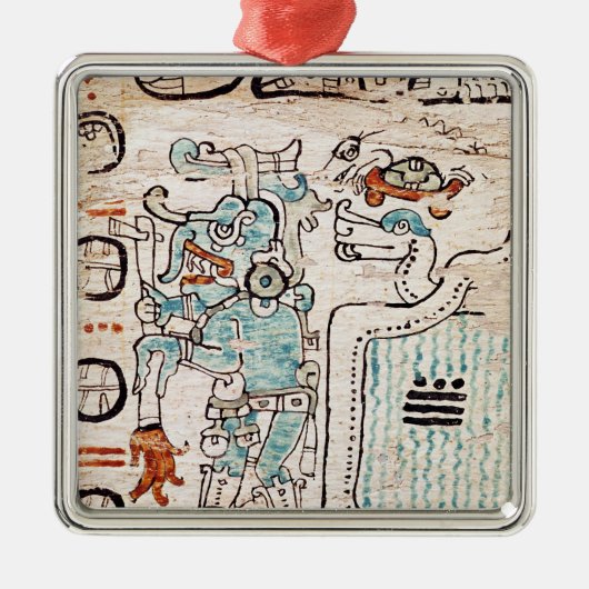 Detail van een Mayaanse codex Metalen Ornament (Voorkant)