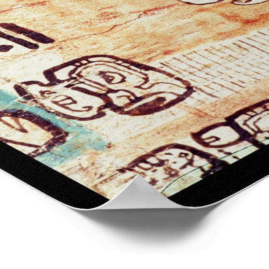 Detail van een Mayaanse Codex Poster (Hoek)