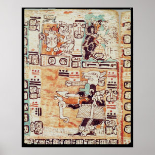 Detail van een Mayaanse Codex Poster