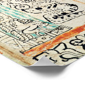 Detail van een Mayaanse codex Poster (Hoek)