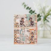 Detail van een Mayan codex Briefkaart (Staand voorkant)