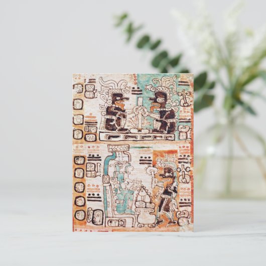 Detail van een Mayan codex Briefkaart (Staand voorkant)