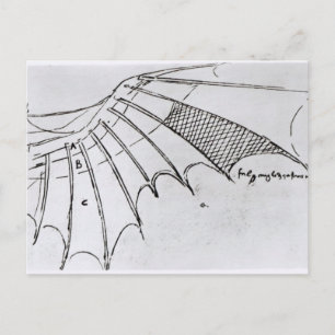 Detail van een mechanische vleugel briefkaart