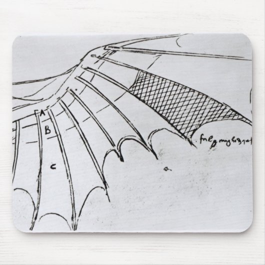 Detail van een mechanische vleugel muismat (Voorkant)