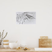 Detail van een mechanische vleugel poster (Keuken)