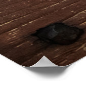 Detail van een oude geschilderde shabbydeur met ee poster (Hoek)