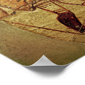 Detail van een rode krater poster (Hoek)
