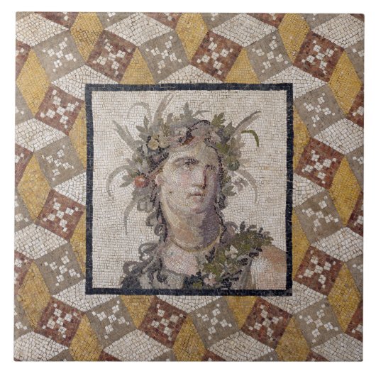 Detail van een Roman Mozaïekvloerpaneel - Tegel Tegeltje (Voorkant)