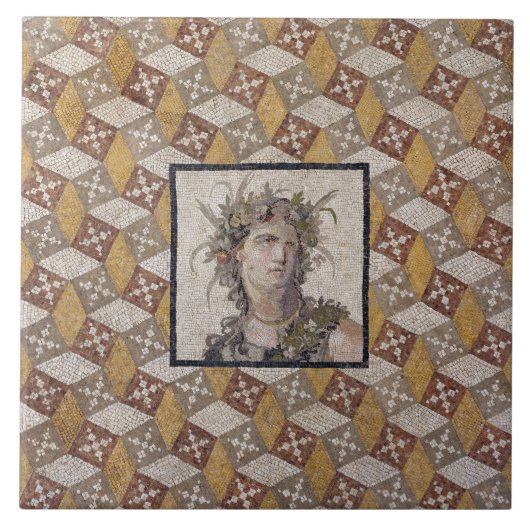 Detail van een Roman Mozaïekvloerpaneel - Tegel Tegeltje (Voorkant)