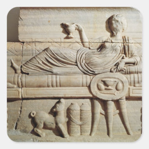 Detail van een sarcofaag vierkante sticker