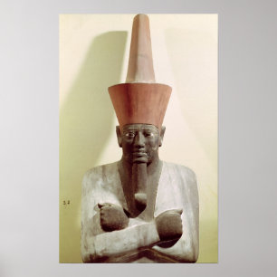 Detail van een standbeeld van Mentuhotep II Poster