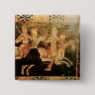 Detail van een trouwborst met soldaten die gaan et vierkante button 5,1 cm