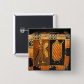 Detail van een trouwborst vierkante button 5,1 cm (Voorkant /achterkant)