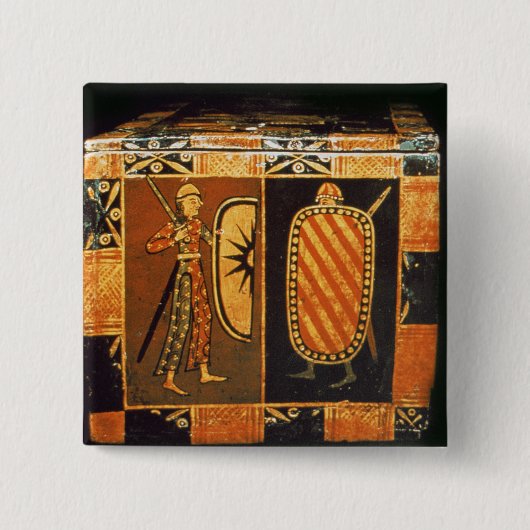 Detail van een trouwborst vierkante button 5,1 cm (Voorkant)