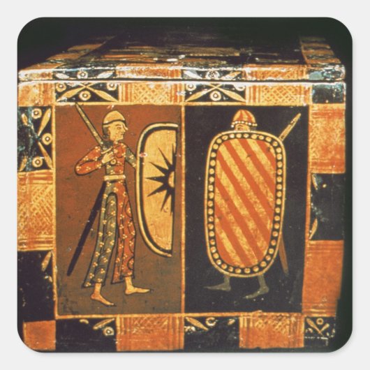 Detail van een trouwborst vierkante sticker (Voorkant)