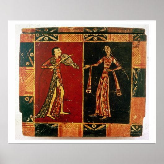 Detail van een trouwborst waarop een muzikant word poster (Voorkant)