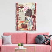 Detail van een vaas die de droogethee weergeeft canvas afdruk (Insitu (Woonkamer))