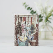 Detail van een vaas die mannen verven briefkaart (Staand voorkant)