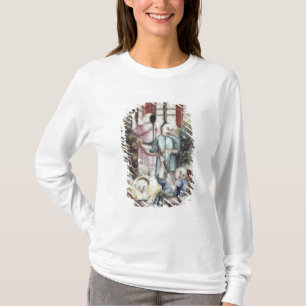 Detail van een vaas die mannen verven t-shirt
