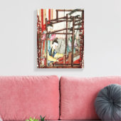 Detail van een vaas die zijdeweving weergeeft canvas afdruk (Insitu (Woonkamer))