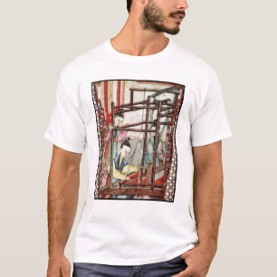 Detail van een vaas die zijdeweving weergeeft t-shirt