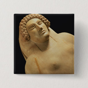 Detail van een vrouw sarcofaag van Cadiz, 5e tot 4 Vierkante Button 5,1 Cm