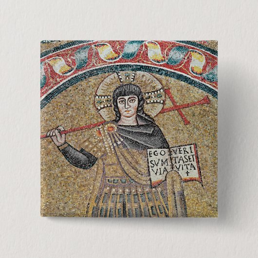 Detail van een Warrior Christus Vierkante Button 5,1 Cm (Voorkant)