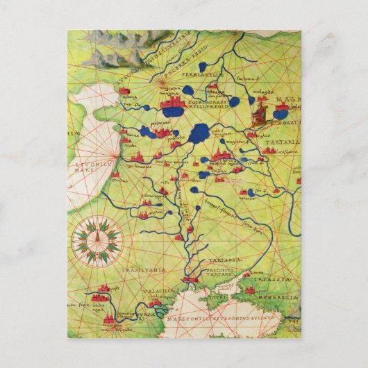 Detail van Europa en Centraal-Azië Briefkaart (Voorkant)