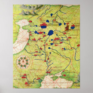 Detail van Europa en Centraal-Azië Poster