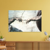 Detail van Handen van<Creation of Adam>door Michel Canvas Afdruk (Insitu (Woonkamer))