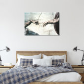 Detail van Handen van<Creation of Adam>door Michel Canvas Afdruk (Insitu (Slaapkamer))