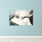Detail van Handen van<Creation of Adam>door Michel Canvas Afdruk (Insitu (Houten vloer))