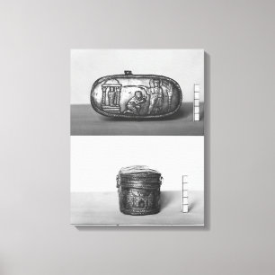 Detail van het deksel van een pyxide canvas afdruk